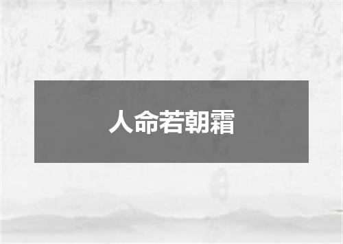 人命若朝霜
