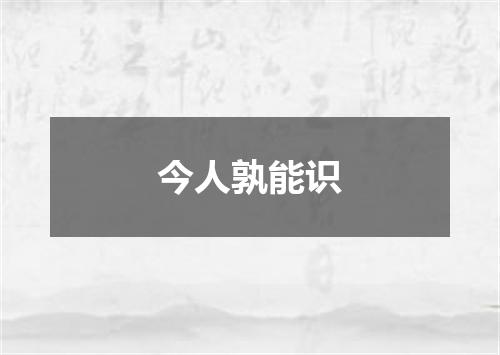 今人孰能识