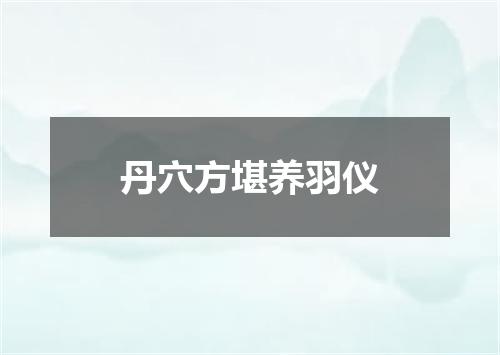 丹穴方堪养羽仪