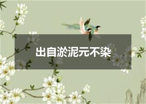 出自淤泥元不染