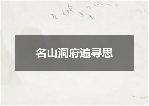名山洞府遍寻思
