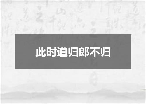 此时道归郎不归