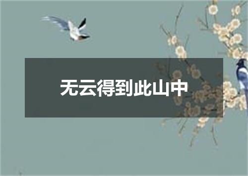 无云得到此山中