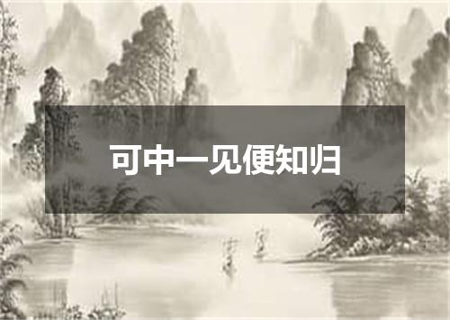 可中一见便知归