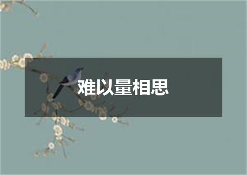 难以量相思