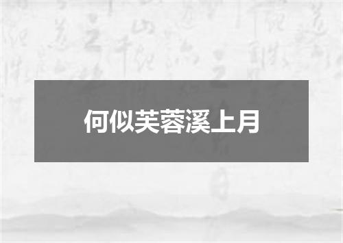何似芙蓉溪上月