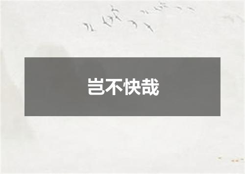 岂不快哉