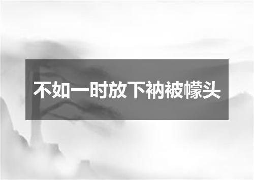 不如一时放下衲被幪头