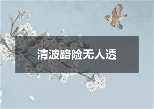 清波路险无人透