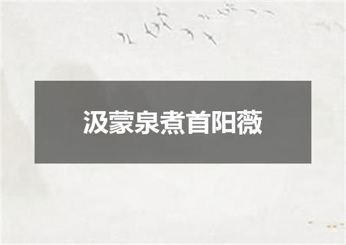 汲蒙泉煮首阳薇