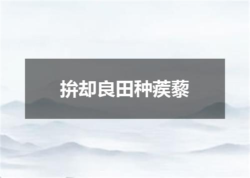 拚却良田种蒺藜