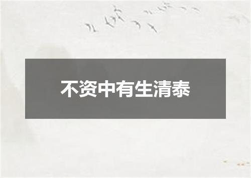 不资中有生清泰