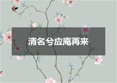 清名兮应庵再来