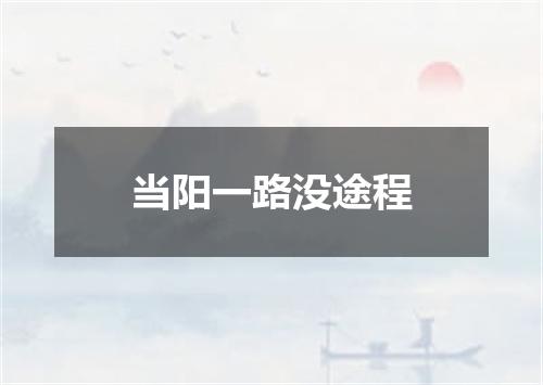 当阳一路没途程
