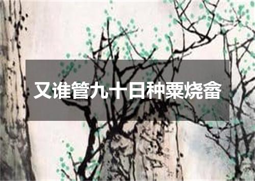 又谁管九十日种粟烧畲
