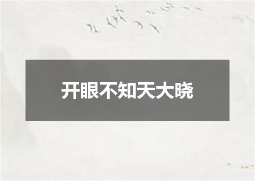 开眼不知天大晓