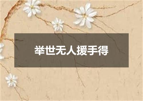 举世无人援手得
