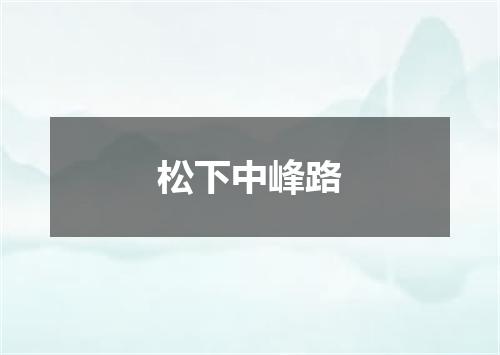 松下中峰路