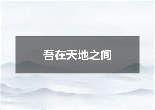 吾在天地之间