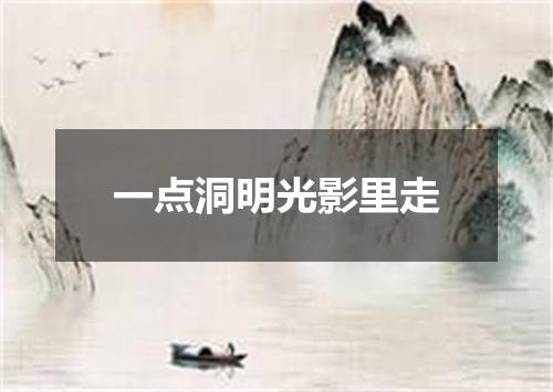 一点洞明光影里走