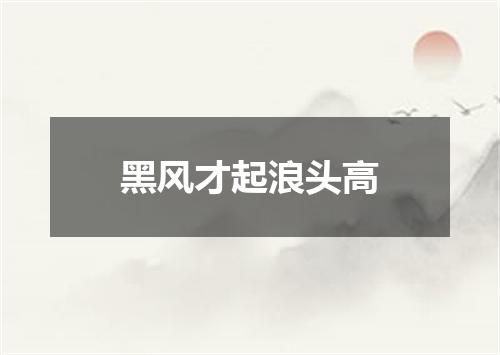 黑风才起浪头高