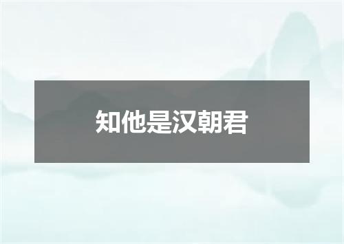 知他是汉朝君