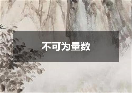 不可为量数