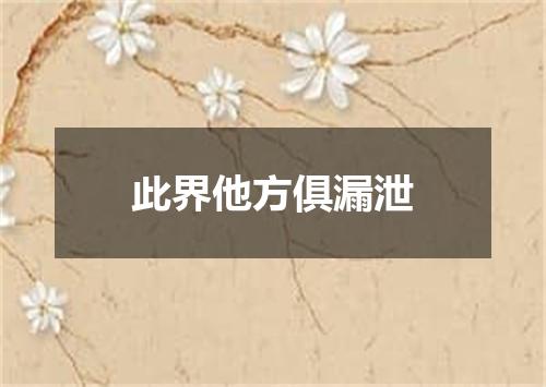 此界他方俱漏泄