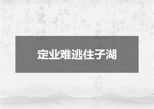 定业难逃住子湖