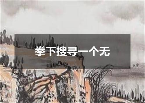 拳下搜寻一个无