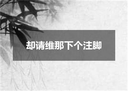 却请维那下个注脚