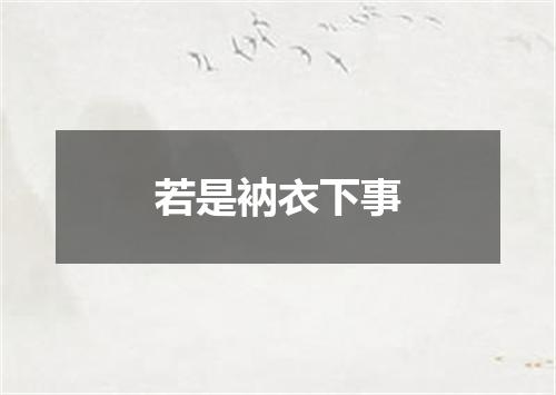 若是衲衣下事