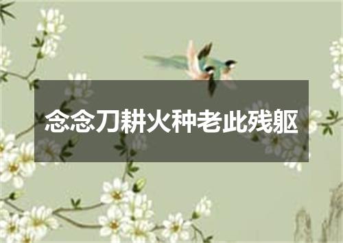 念念刀耕火种老此残躯