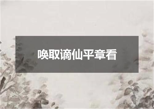 唤取谪仙平章看