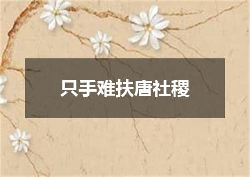 只手难扶唐社稷