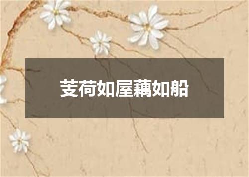芰荷如屋藕如船