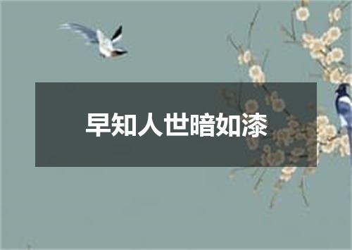 早知人世暗如漆