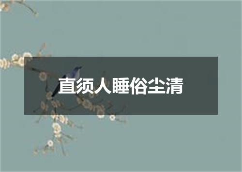 直须人睡俗尘清