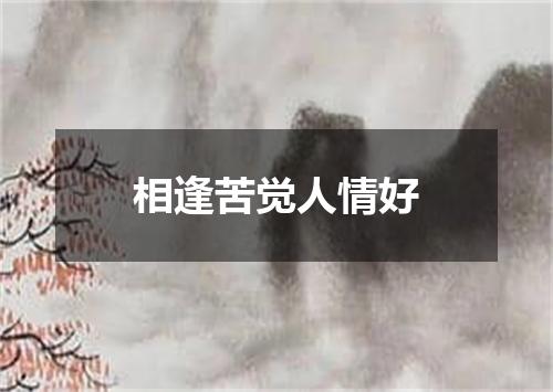 相逢苦觉人情好