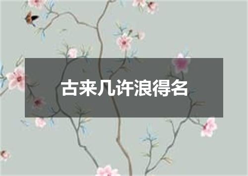 古来几许浪得名