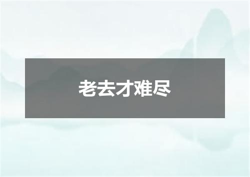 老去才难尽