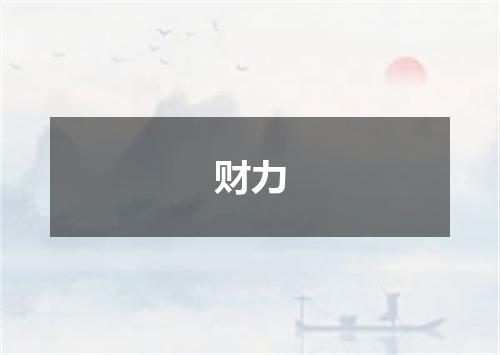 财力