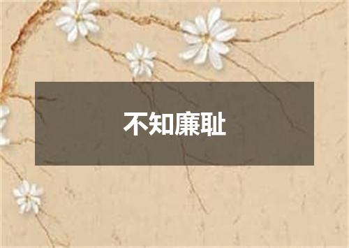 不知廉耻