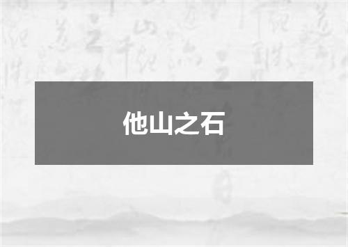 他山之石
