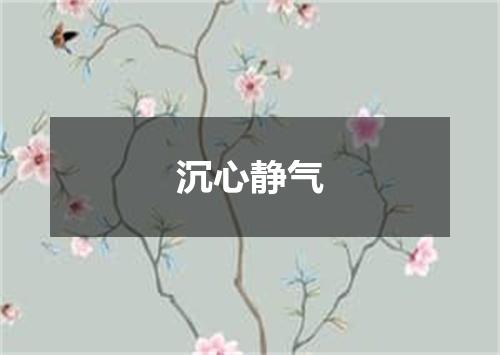 沉心静气