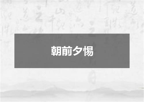 朝前夕惕