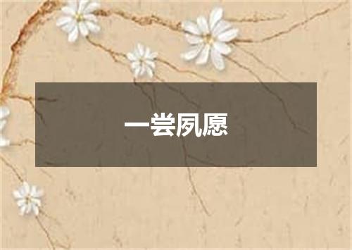 一尝夙愿