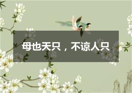 母也天只，不谅人只