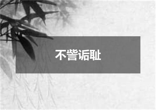 不訾诟耻