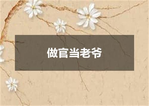做官当老爷